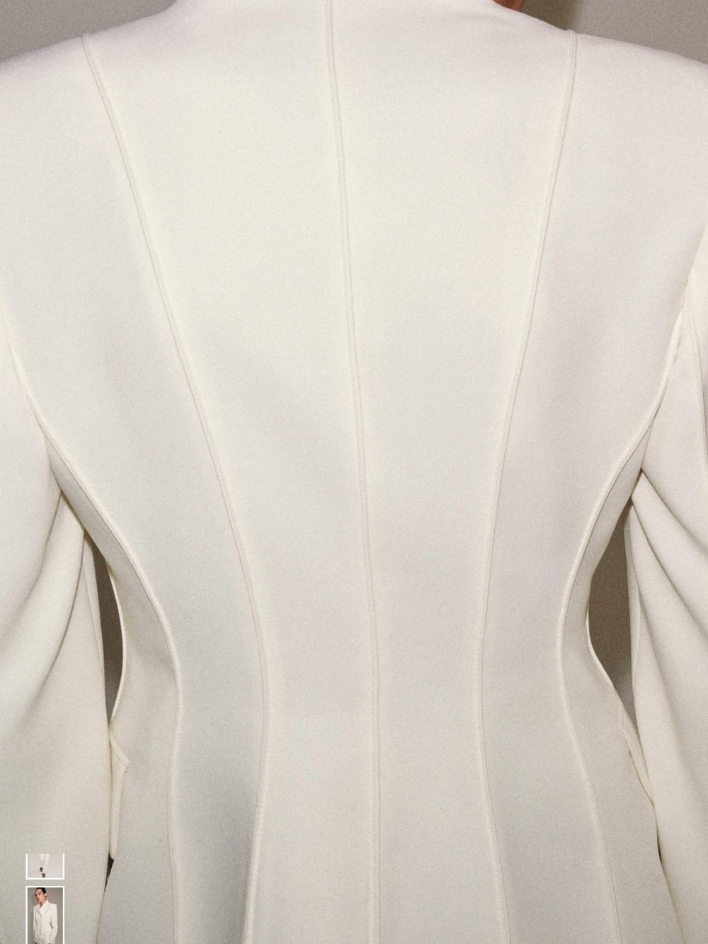 Zara new Ivory fitted  Structured Blazer Jacket Size M - Picture 3 of 9